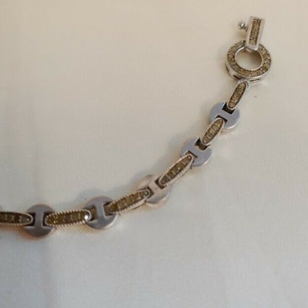 VINTAGE ART DECO STERLING SILVER BRACELET SIGNED Q